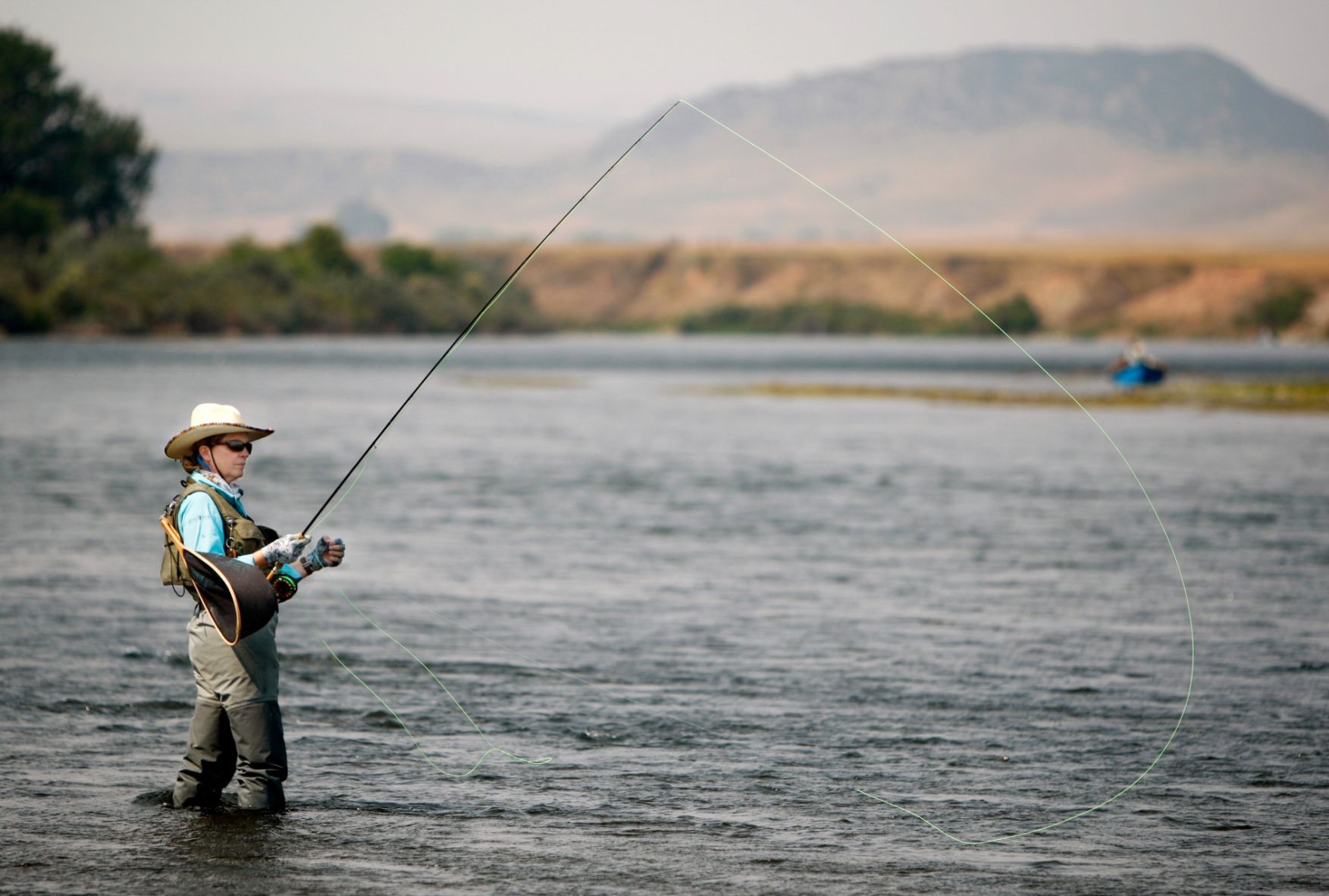 Gayle Whittenberg fishes the Bighorn River